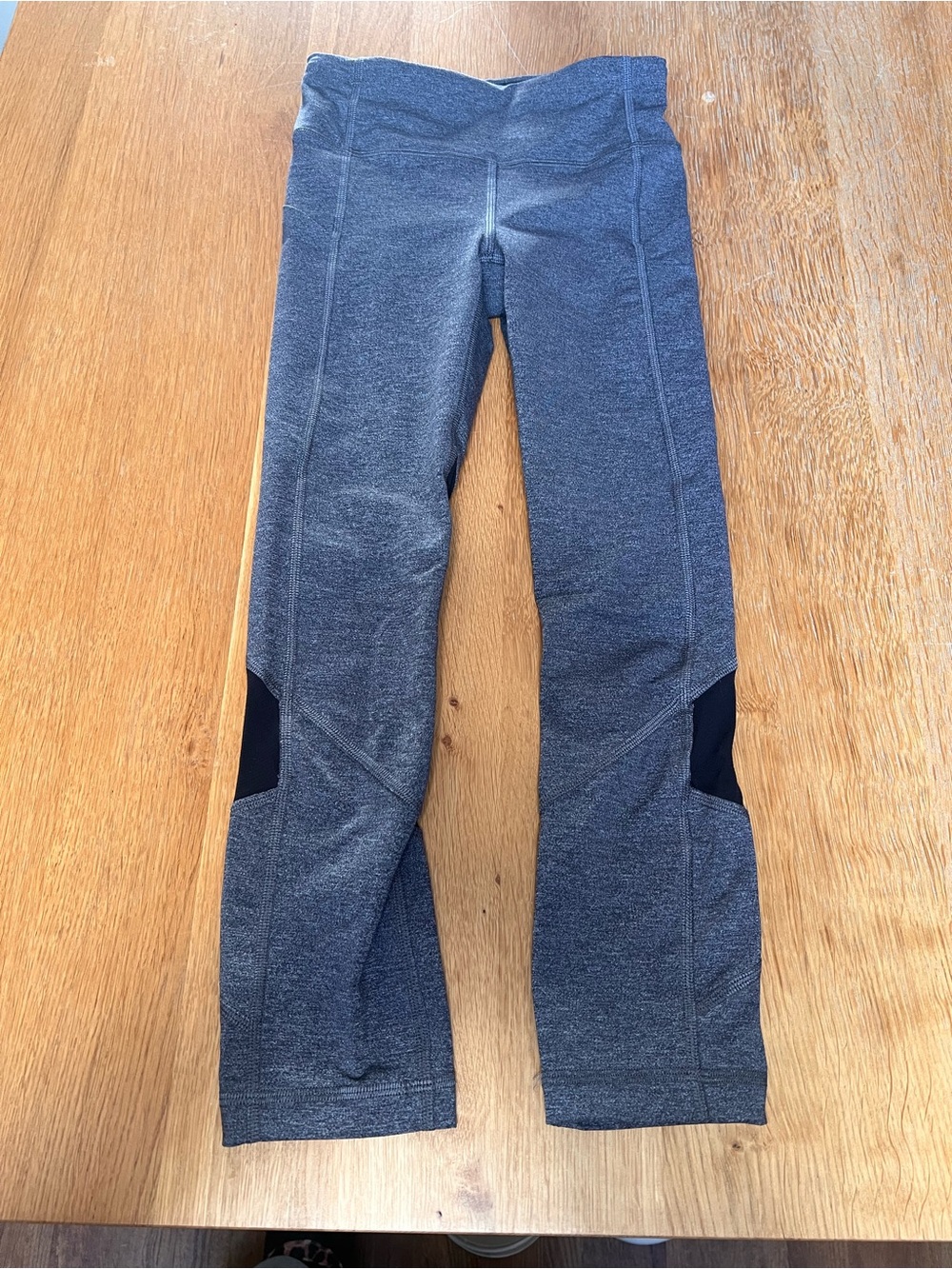 lululemon athletica Heather Gray Leggings with Black mesh detailing